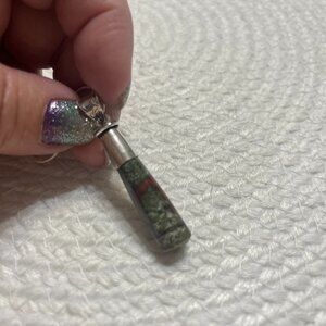 Natural BLOODSTONE AGATE Handmade Sterling 925 Pendant/Chain #192D